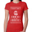 Theres Some Hos in the House Santa Ugly Christmas Sweater Womens Slim Fit Junior Tee