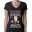 Trump This is the Greatest Ugly Christmas Sweater Womens Junior Fit V-Neck Tee