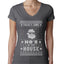 Theres Some Hos in the House Santa Ugly Christmas Sweater Womens Junior Fit V-Neck Tee