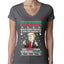 Trump This is the Greatest Ugly Christmas Sweater Womens Junior Fit V-Neck Tee