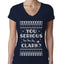 You Serious Clark Christmas Vacation Movie Ugly Christmas Sweater Womens Junior Fit V-Neck Tee