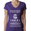 Theres Some Hos in the House Santa Ugly Christmas Sweater Womens Junior Fit V-Neck Tee