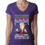 Trump This is the Greatest Ugly Christmas Sweater Womens Junior Fit V-Neck Tee