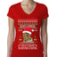 Lisp Believe In Thomthin Thacrifithing Everythin Ugly Christmas Sweater Womens Junior Fit V-Neck Tee