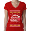 Jolliest Bunch of Assholes Xmas Movie Ugly Christmas Sweater Womens Junior Fit V-Neck Tee