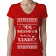 You Serious Clark Christmas Vacation Movie Ugly Christmas Sweater Womens Junior Fit V-Neck Tee
