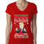 Trump This is the Greatest Ugly Christmas Sweater Womens Junior Fit V-Neck Tee