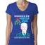 Mistle Joe Shut Up And Kiss Me Man Biden Ugly Christmas Sweater Womens Junior Fit V-Neck Tee