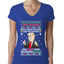 Trump This is the Greatest Ugly Christmas Sweater Womens Junior Fit V-Neck Tee