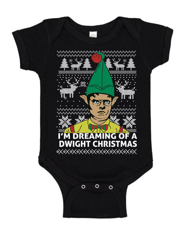 I'm Dreaming of a Dwight Christmas The Office Schrute Funny Ugly Christmas Sweater Baby Creeper Boys Girls Infant Bodysuit