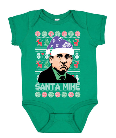 Santa Mike Michael Scott The Office Ugly Christmas Sweater Baby Creeper Boys Girls Infant Bodysuit