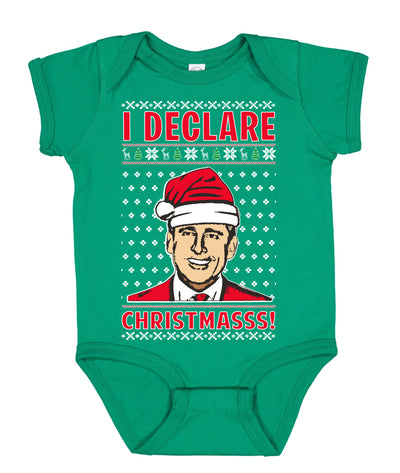 I Declare Christmasss Michael Scott Office Tv Ugly Christmas Sweater Baby Creeper Boys Girls Infant Bodysuit