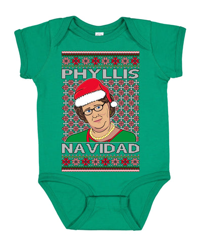 Office Phyllis Navidad Happy Holiday Ugly Christmas Sweater Baby Creeper Boys Girls Infant Bodysuit