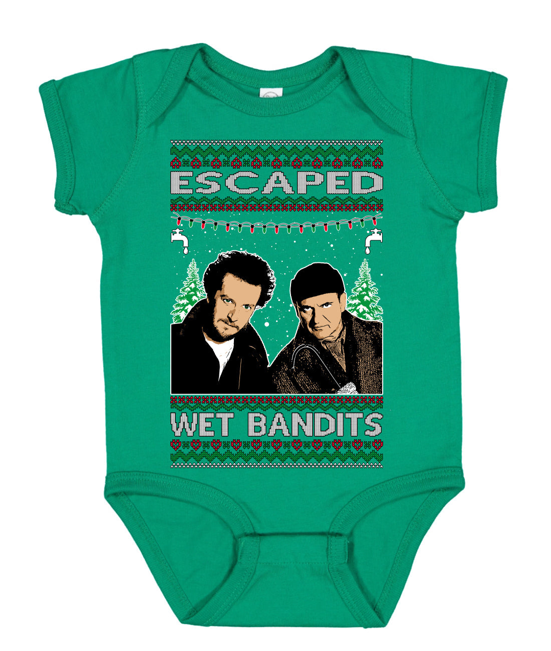 Escaped Bandits Classic Home Holiday Movie Ugly Christmas Sweater Baby Creeper Boys Girls Infant Bodysuit