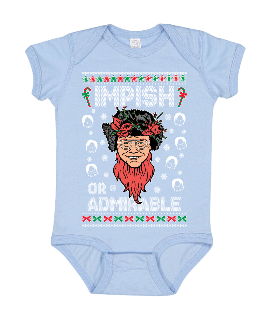 Impish Or Admirable Ugly Christmas Sweater Baby Creeper Boys Girls Infant Bodysuit