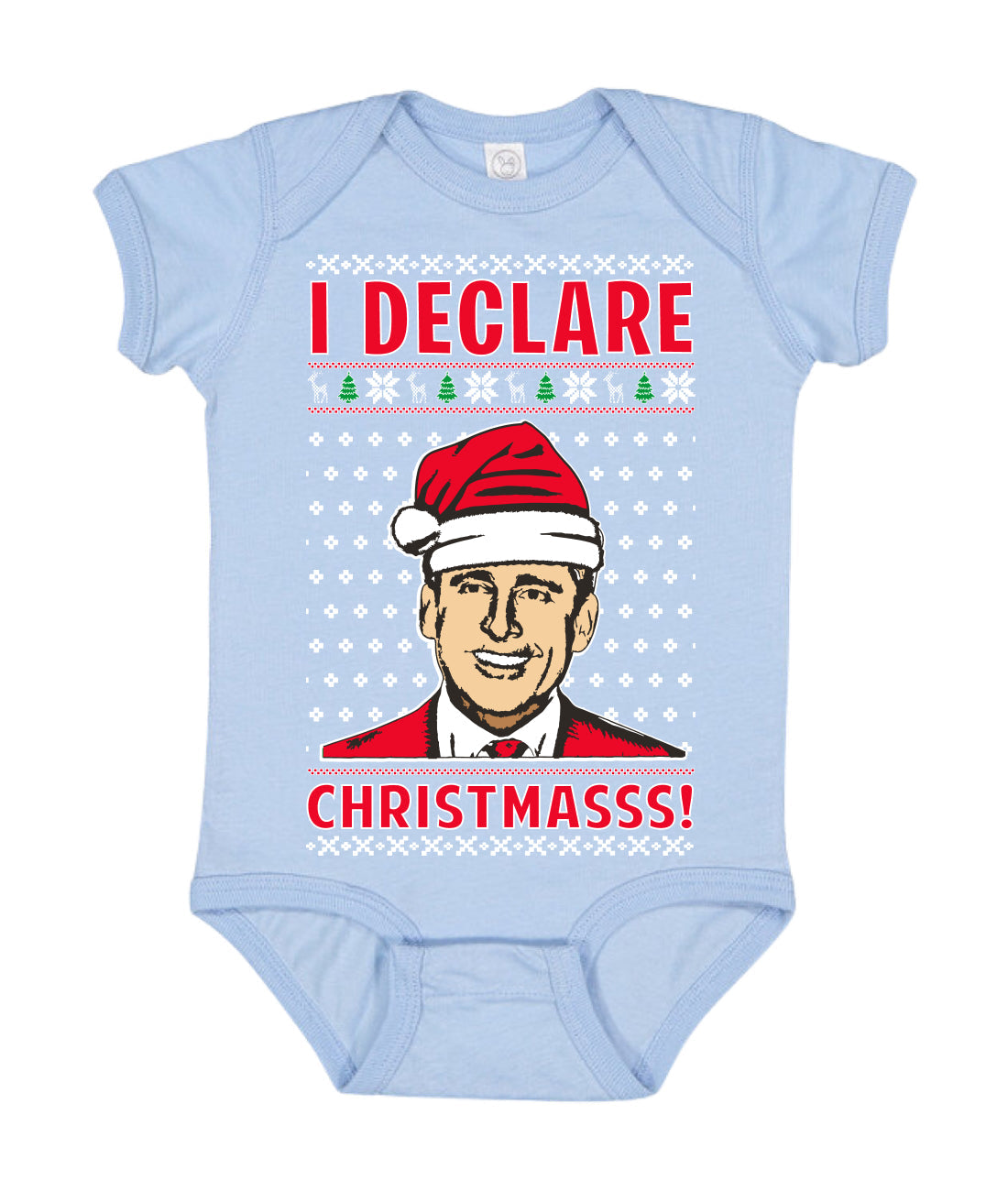I Declare Christmasss Michael Scott Office Tv Ugly Christmas Sweater Baby Creeper Boys Girls Infant Bodysuit