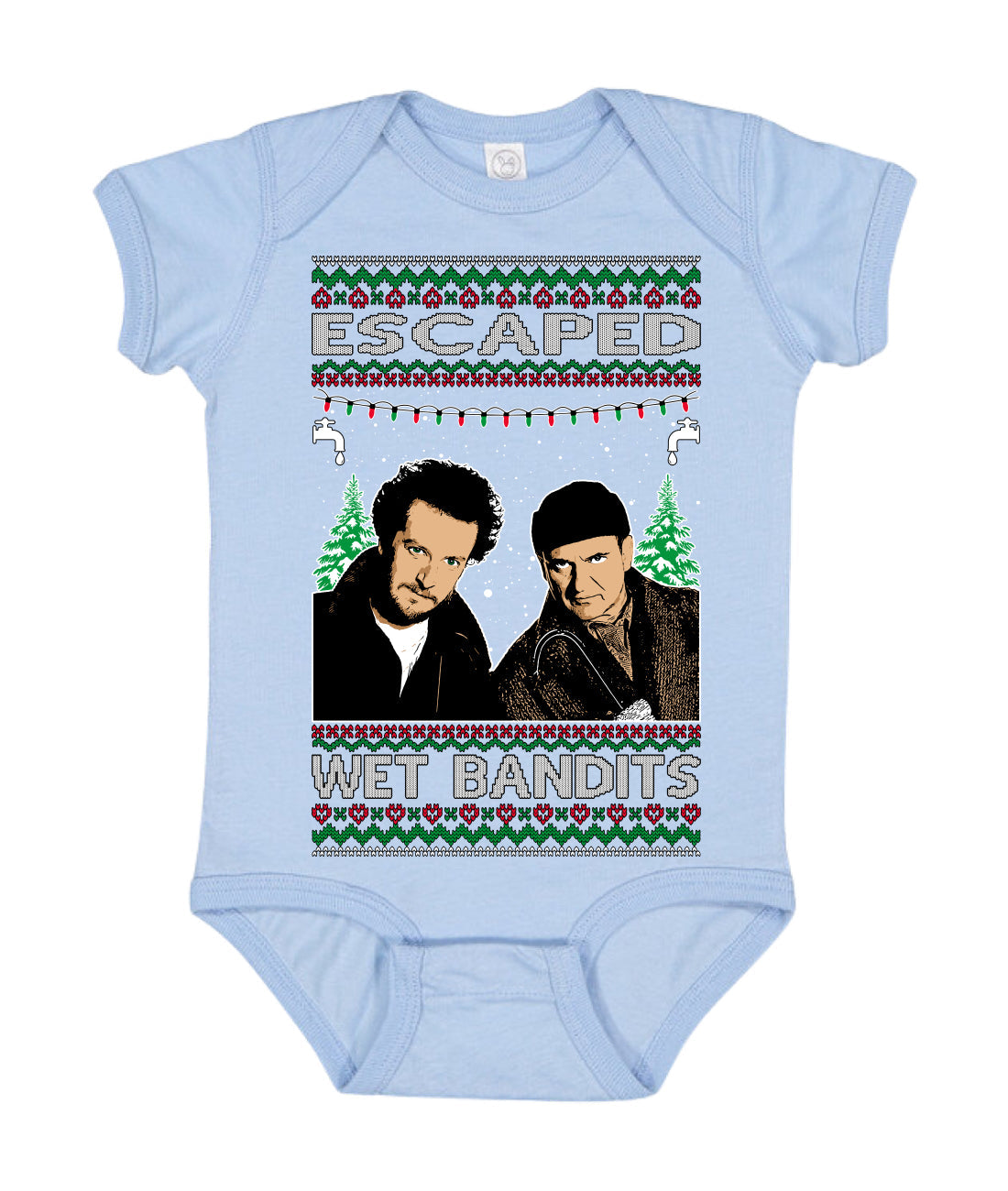 Escaped Bandits Classic Home Holiday Movie Ugly Christmas Sweater Baby Creeper Boys Girls Infant Bodysuit