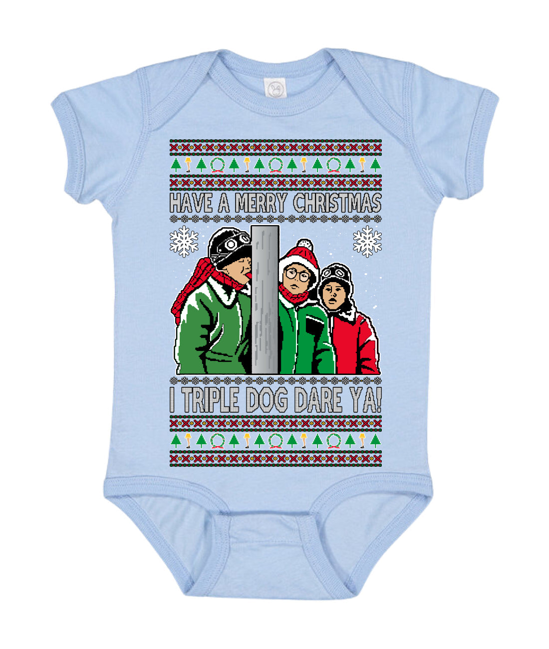 I Triple Dog Dare Ya Merry Story Ugly Christmas Sweater Baby Creeper Boys Girls Infant Bodysuit
