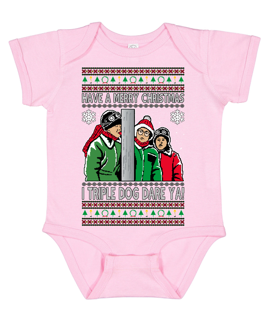 I Triple Dog Dare Ya Merry Story Ugly Christmas Sweater Baby Creeper Boys Girls Infant Bodysuit