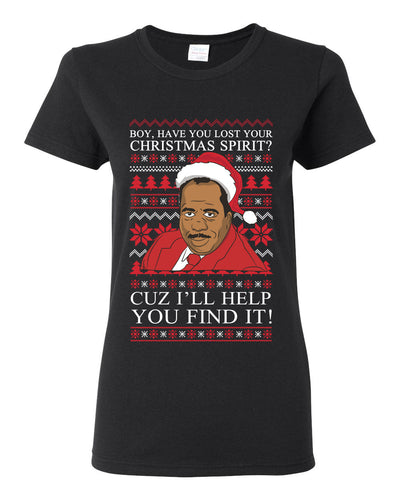 Christmas Spirit I'll Help You Find It Stanley Hudson Ugly Christmas Sweater Womens Graphic T-Shirt