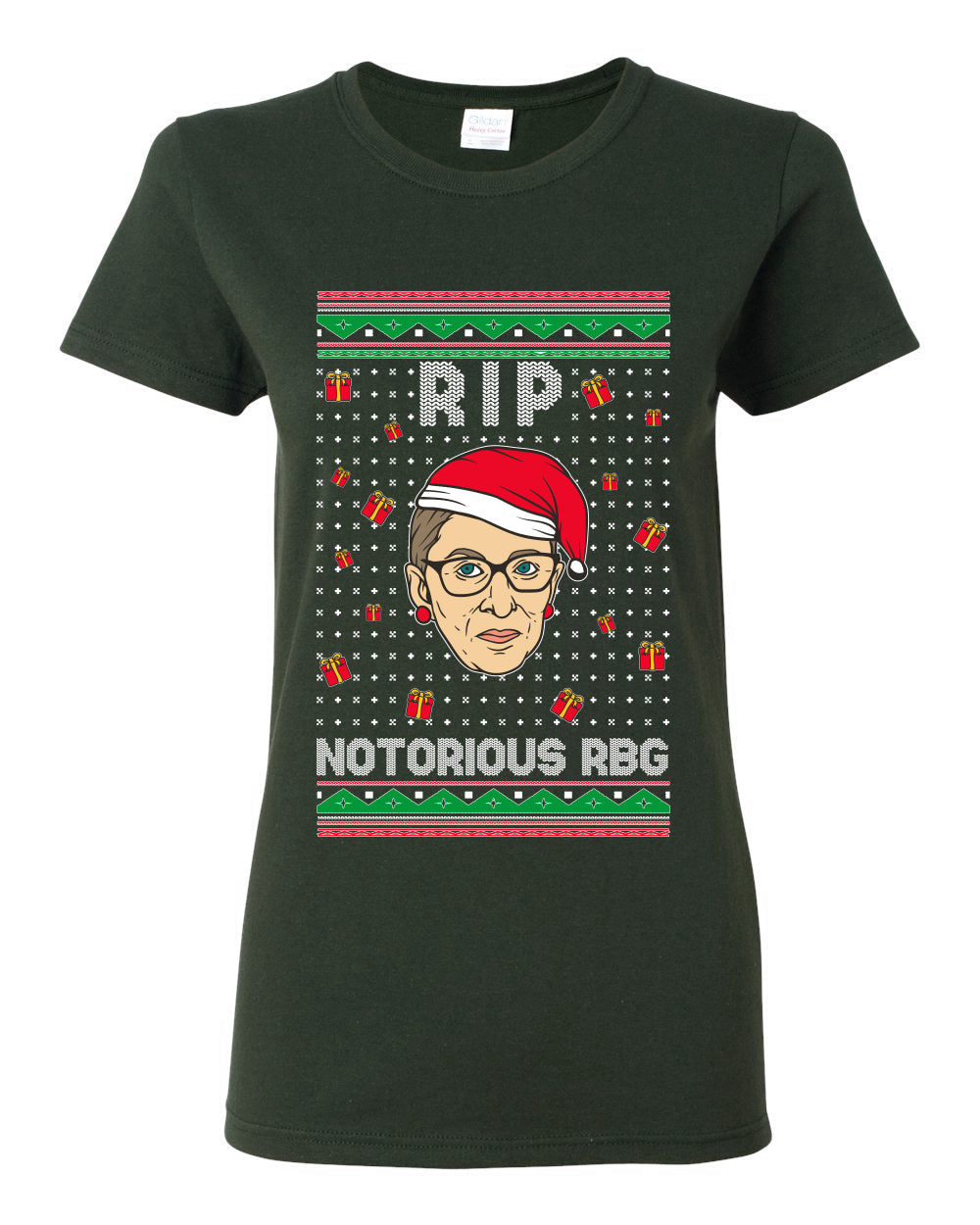 RIP Notorious RBG Ruth Bader Ginsburg Ugly Christmas Sweater Womens Graphic T-Shirt
