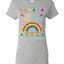 Merry Christmas Rainbow Hearts Womens Graphic T-Shirt