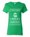 Theres Some Hos in the House Santa Ugly Christmas Sweater Womens Graphic T-Shirt