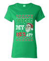 Where my Hos At Santa Funny Ugly Christmas Sweater Womens Graphic T-Shirt