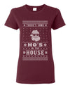 Theres Some Hos in the House Santa Ugly Christmas Sweater Womens Graphic T-Shirt