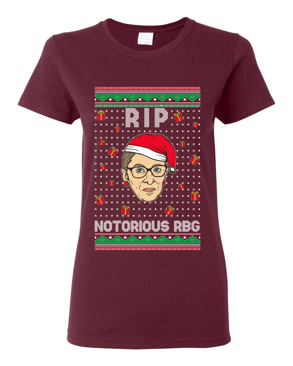 RIP Notorious RBG Ruth Bader Ginsburg Ugly Christmas Sweater Womens Graphic T-Shirt