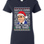 Santas Coming That's What She Said Michael Scott Ugly Christmas Sweater Womens Graphic T-Shirt
