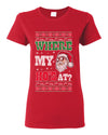 Where my Hos At Santa Funny Ugly Christmas Sweater Womens Graphic T-Shirt