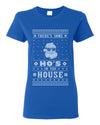 Theres Some Hos in the House Santa Ugly Christmas Sweater Womens Graphic T-Shirt