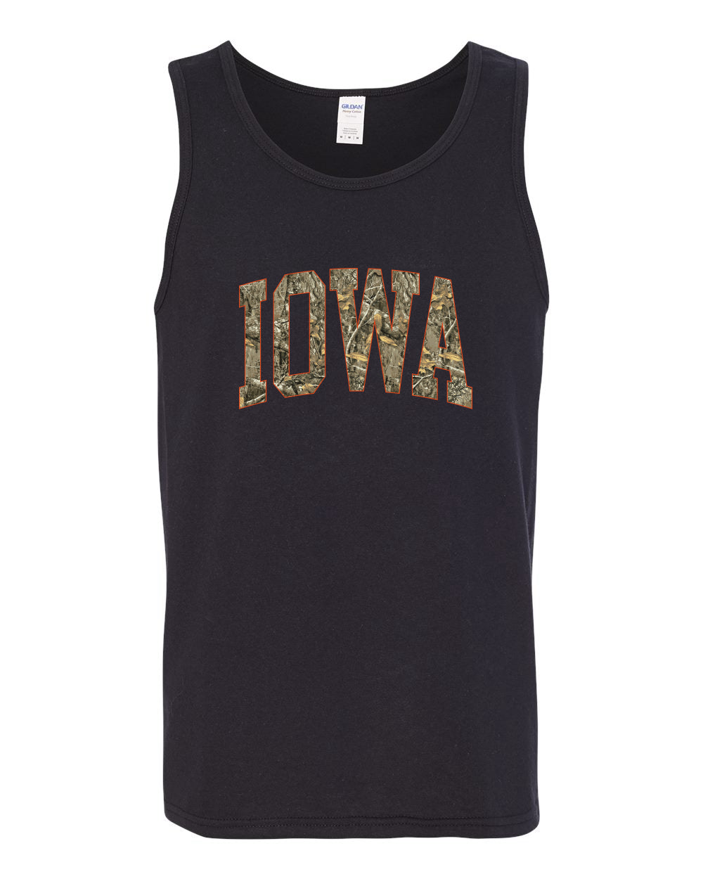 Iowa  Camo Fill Orange Outline Sweater, Men Tank Top