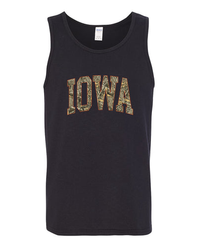 Iowa  Camo Fill Orange Outline Sweater, Men Tank Top