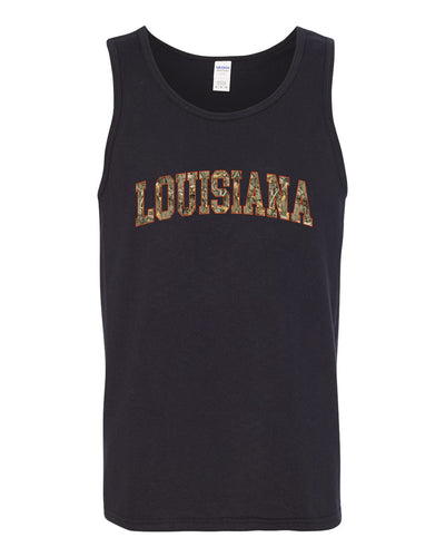Louisiana  Camo Fill Orange Outline Sweater, Men Tank Top