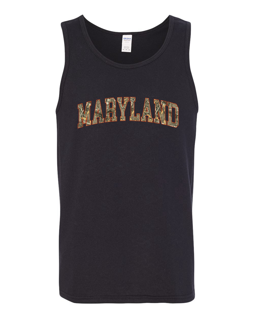 Maryland  Camo Fill Orange Outline Sweater, Men Tank Top