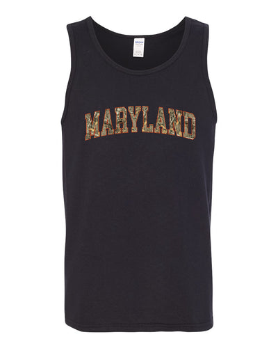 Maryland  Camo Fill Orange Outline Sweater, Men Tank Top