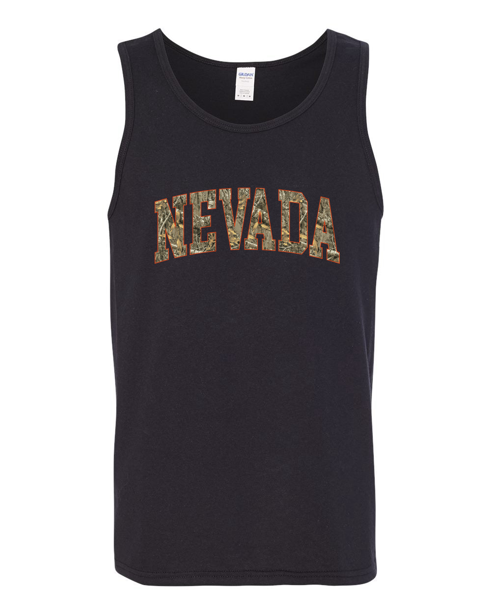 Nevada  Camo Fill Orange Outline Sweater, Men Tank Top