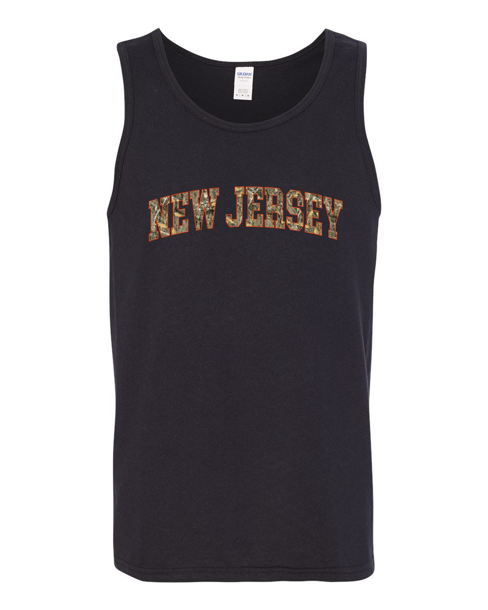 New Jersey  Camo Fill Orange Outline Sweater, Men Tank Top