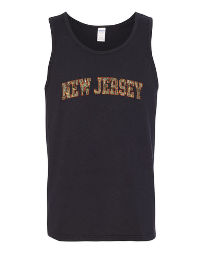 New Jersey  Camo Fill Orange Outline Sweater, Men Tank Top