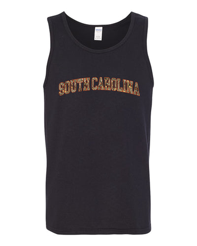 South Carolina  Camo Fill Orange Outline Sweater, Men Tank Top
