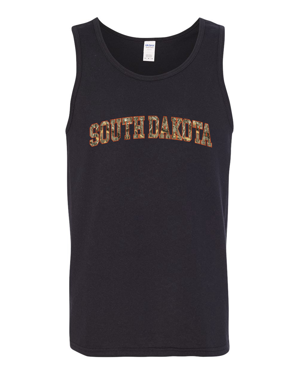 South Dakota  Camo Fill Orange Outline Sweater, Men Tank Top