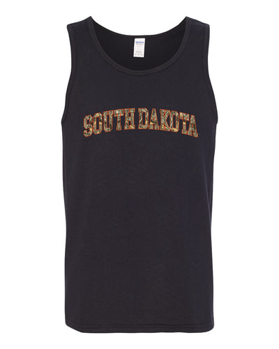 South Dakota  Camo Fill Orange Outline Sweater, Men Tank Top