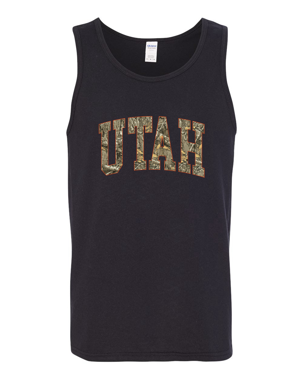 Utah  Camo Fill Orange Outline Sweater, Men Tank Top