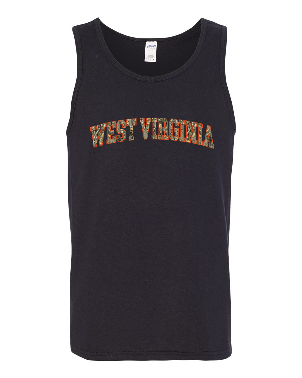 West Virginia  Camo Fill Orange Outline Sweater, Men Tank Top