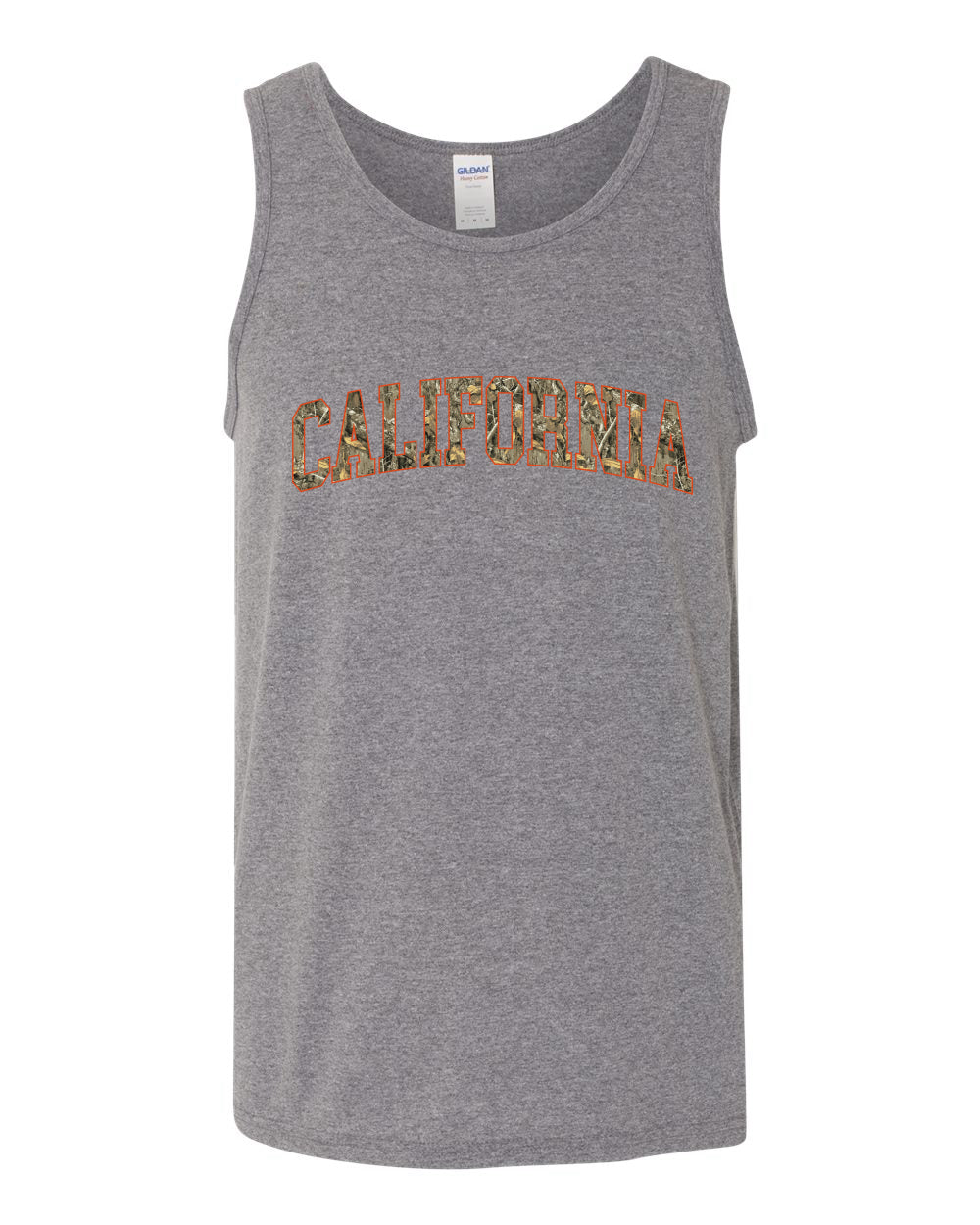 California  Camo Fill Orange Outline Sweater, Men Tank Top