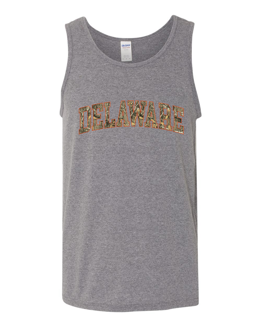 Delaware  Camo Fill Orange Outline Sweater, Men Tank Top