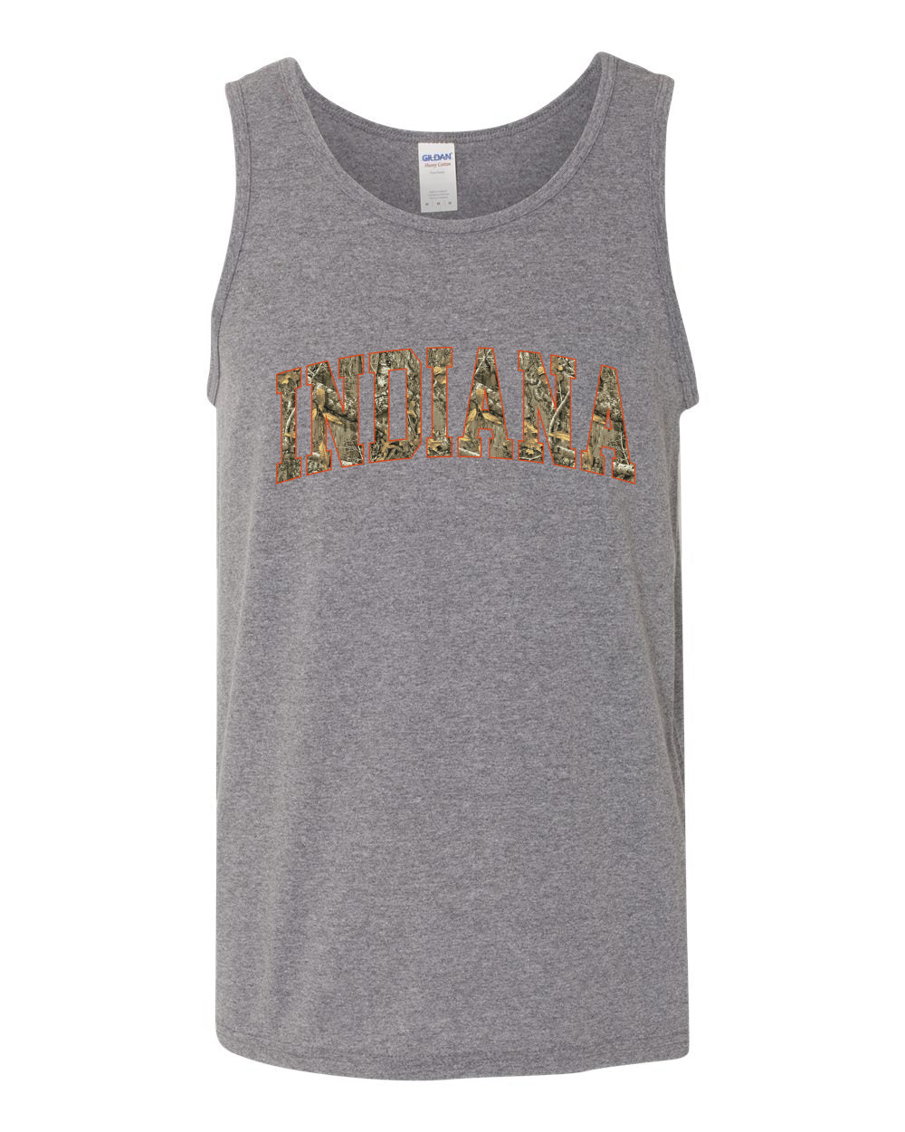 Indiana  Camo Fill Orange Outline Sweater, Men Tank Top
