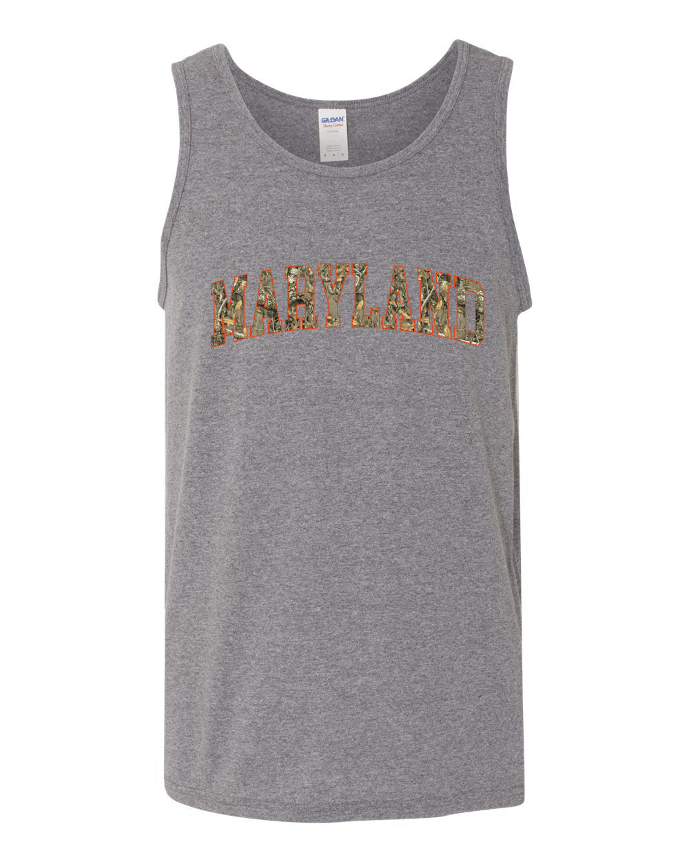 Maryland  Camo Fill Orange Outline Sweater, Men Tank Top